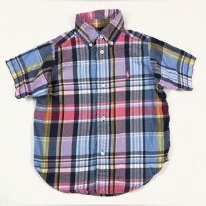 RALPH LAUREN Toddler Boys’ Multi-Colored Tartan Plaid Casual Button Down 2/2T